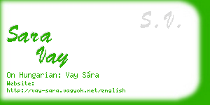 sara vay business card